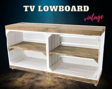 Weißes Lowboard auf Rollen, 4