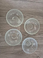 4 Kompottschalen Kleine Schüsseln Glas Blattmotiv Blumen Vintage
