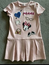 H&M Minnie Mouse Mädchen Kleid Faltenkleid Rosa Gr. 122/128