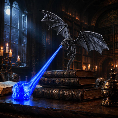 Drachen-Regalleuchte,3D-Feuers