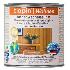 BioPin Premium Bienenwachslasur Buche 375ml Lösemittelfreie Holzlasur Öl-Basis