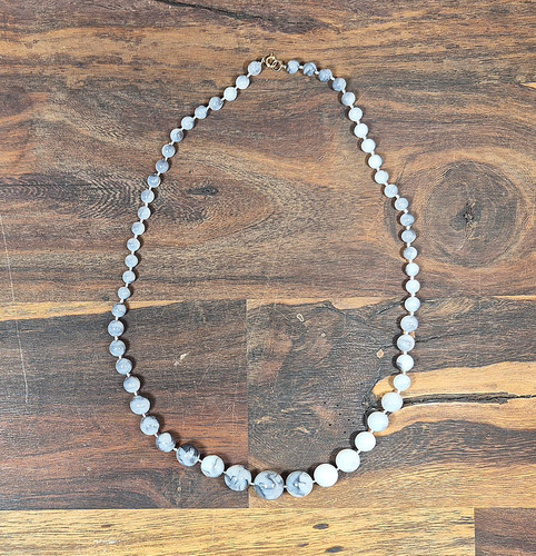 Edle achat perlenkette grau - edle,