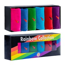 Socken Geschenkbox Rainbow 6 Paar Damen Herren Baumwolle Weichbund Chili Socks