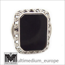 Art Deco Silber Ring Onyx um