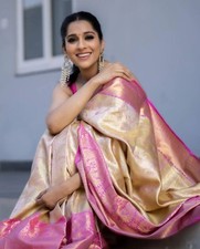 Golden Beige Pink Lichi Silk