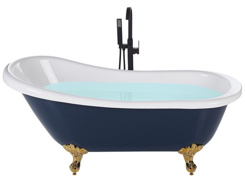 Retro badewanne blau - retro, blau/weiß