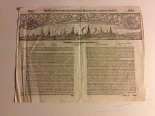 Panorama von Lübeck bei Seb. Münster Holzschnitt ca 1590  MPSA