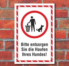Schild Entsorgen Sie Hundekot Hundehaufen Hundekacke Hinweis 3 mm Alu-Verbund