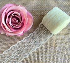9m x 4,5cm Spitzenband creme Vintage Hochzeit Spitze Nähen Deko Spitzenborte