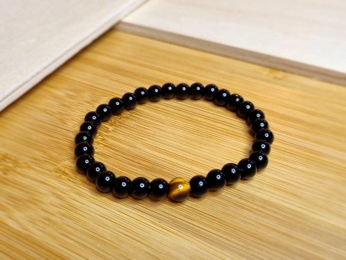 Natürliches 6mm onyx - onyx, armband