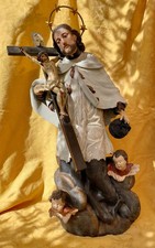 Hl. Johannes Nepomuk, kniend auf Wolke (Apotheose), Holz, 65 cm, um 1700/50