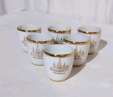 6 alte Schnapsbecher PRAHA Porzellan Becher Schnapsgläser Stampfer Tschechien 