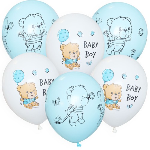 Baby boy luftballons - 6x, 12"