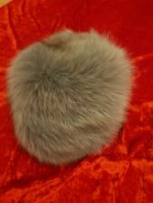 Graue Pelz Fuchs Mütze Hut Kappe Damen Echtpelz  Erbstück 50 cm Umfang 
