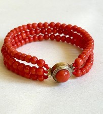 Armband 3-reihig rote Koralle