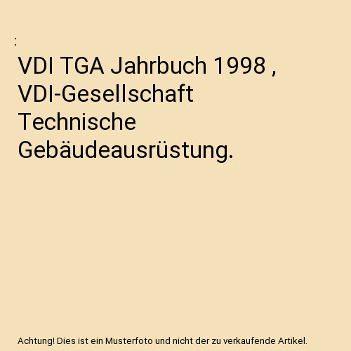 Vdi tga jahrbuch 1998 - tga,