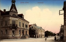 Ak Gröba Riesa an der Elbe Sachsen, Kirchstraße, Gemeindeamt, Gasthaus - 4304866