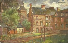 Künstler-AK Schleiden Eifel - Schlosshof, Glockenturm - ca. 1915 gel.