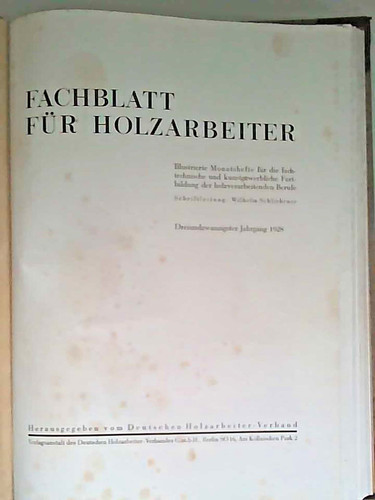 Fachblatt für holzarbeiter - fachblatt,