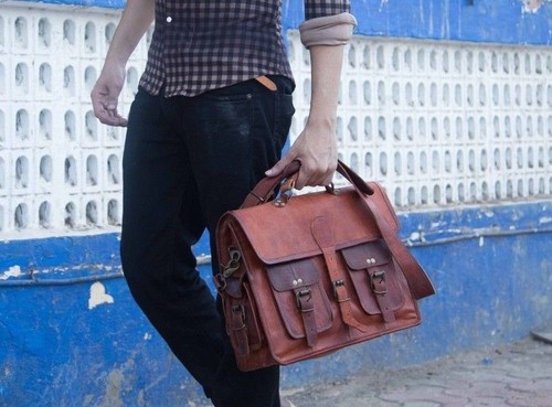 Tasche leder ziege laptop - leder,