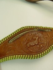 Echt 60er Vintage Hirsch Hosenträger braun Länge: 95 cm Lederhose Geschirr HT035