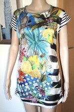 Seidenkleid Blumen Streifen N2