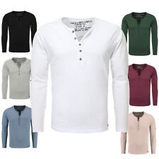 Key Largo Herren Uni Henley Longsleeve Ginger langarm T-Shirt Kopfleiste slimfit