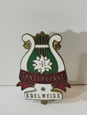 Original alte SÄNGERKRANZ EDELWEISS Emaille Brosche Abzeichen Anstecker