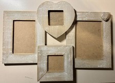 4-teilig Holz Bilderrahmen Foto Rahmen Wanddeko Vintage mit Glas