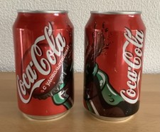 2 Coca-Cola Dosen Sammeldosen Moskau Russland, geschlossen voll 0,33 l