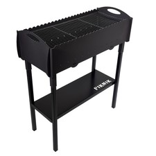 Großer Schaschlikgrill 3 mm Stahl für 21 Spieße + Grillrost & Ablage