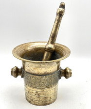 Antiker Mörser aus Messing oder Bronze Apotheker Mörser mit Stößel - 2,2kg