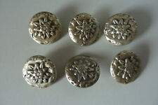 6 Silber Trachtenknöpfe Edelweiss Metall Knöpfe "" ca. 3 cm