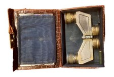 Antik Carl Zeiss Jena Theaterglas Opernglas Theatis 3 1/2 X gold/braun RAR