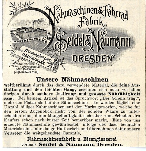 Nähmaschinen fahrrad fabrik - &,
