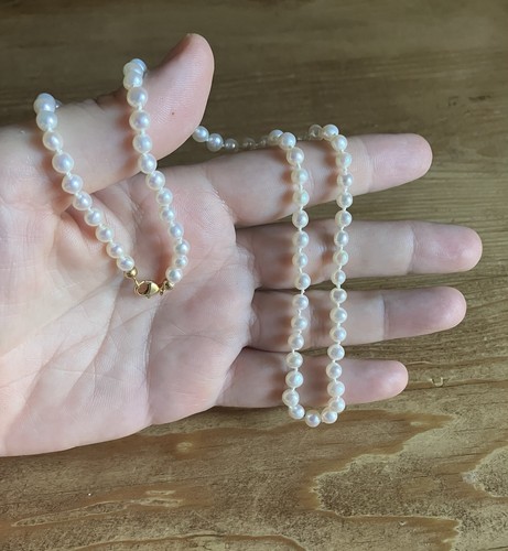 Perlenkette mit 585 - , gold