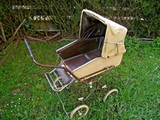 Original Cord-Kinderwagen klappbar abnehmbare Schale Cordkinderwagen 70er Jahre