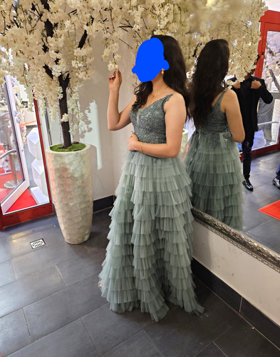 Damen abendkleid lang grün - abendkleid,
