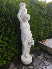 Amphorenträgerin Wasserspiel Frau mit Krügen Gartenfigur Statue Steinguss 138 cm