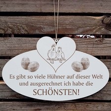 Dekoschild Herz DIE SCHÖNSTEN HÜHNER Shabbyschild Huhn Hühnerstall Spruch Schild