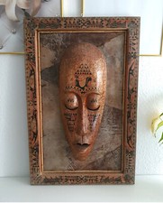 Afrika Maske Wandbild xxl Bild Holzbild H/B: 84,5x55cm 3D Effekt Top
