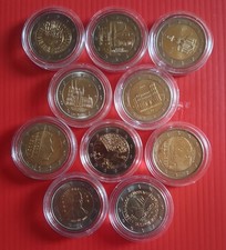 2 Euro Sammlung, 10 Stück verschiedene Gedenkmünzen Europa/Dtschl.