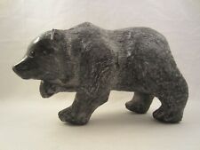 BÄR FIGUR SKULPTUR STATUE FIGUR SCHWARZ INUIT INDIANER HAND BESCHNITZT UNIKAT <