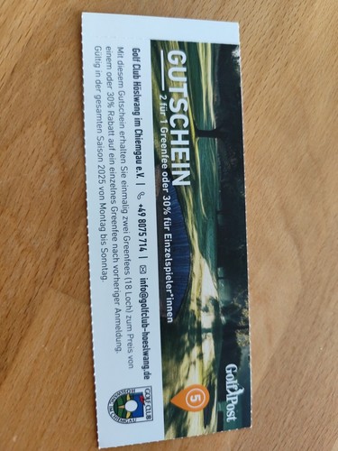 Für greenfee gutschein - für, 1