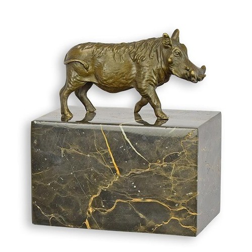 Bronzefigur tier warzenschwein - bronzefigur,