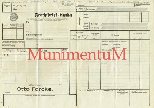 Frachtbrief dupl schlesien - frachtbrief,