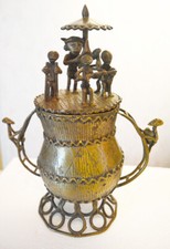 Kuduo-Behälter von den Ashanti-Völkern in Ghana, Bronze-gefäß für Goldstaub