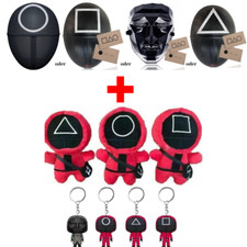 Squid Game Megapack Maske Plüsch Schlüsselanhänger Dreieck Boss Viereck Kreis