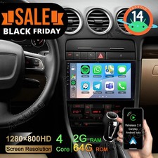 Wireless Carplay Android 14 AutoRadio 2+64GB Navi GPS BOSE für Audi A4 S4 B6 B7