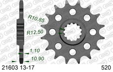 Ritzel Antriebsritzel 17-Zähne 520-Teilung für Yamaha YZF-R6 600 N Bj. 1999-2002
